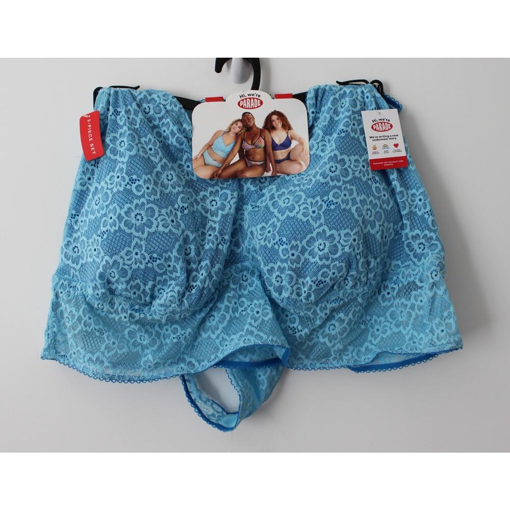 Parade Womens Lace Bralette Set Blue Size XXXL NWT